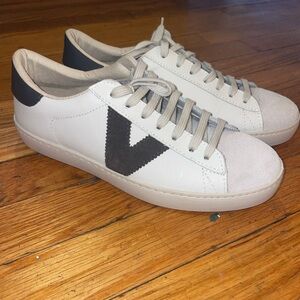 Size 40, never worn, white/charcoal grey Victoria sneakers